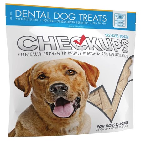 CHECKUPS DENTAL TREATS Checkups Food For Dog 48 oz 24 pk, 24PK 1444